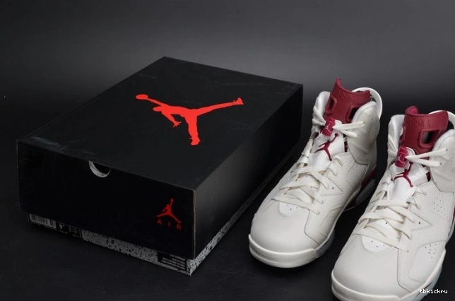 Cheap TBkick Air 6 Jordan 384664-116 white Maroon Retro 0724